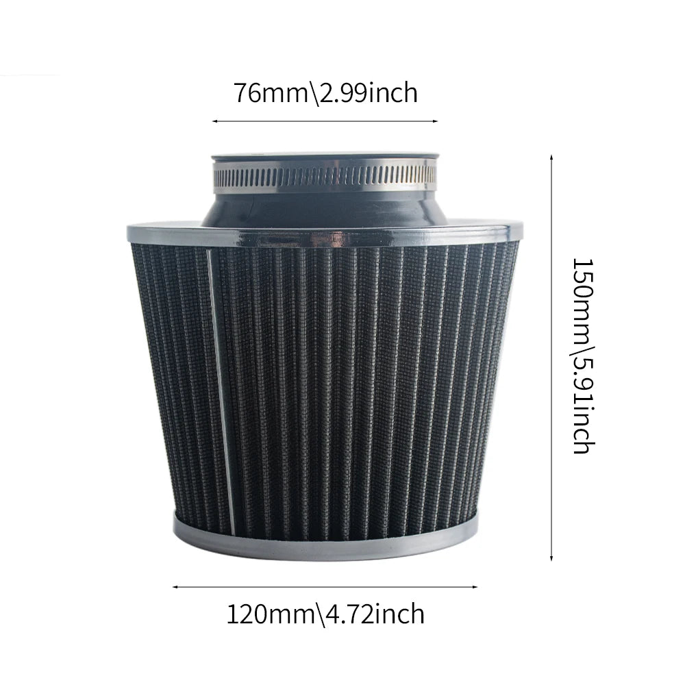 76MM 3 Inch High Flow Cold Air Intake Filter | Universal Induction Kit for Vehicles lifestyle view