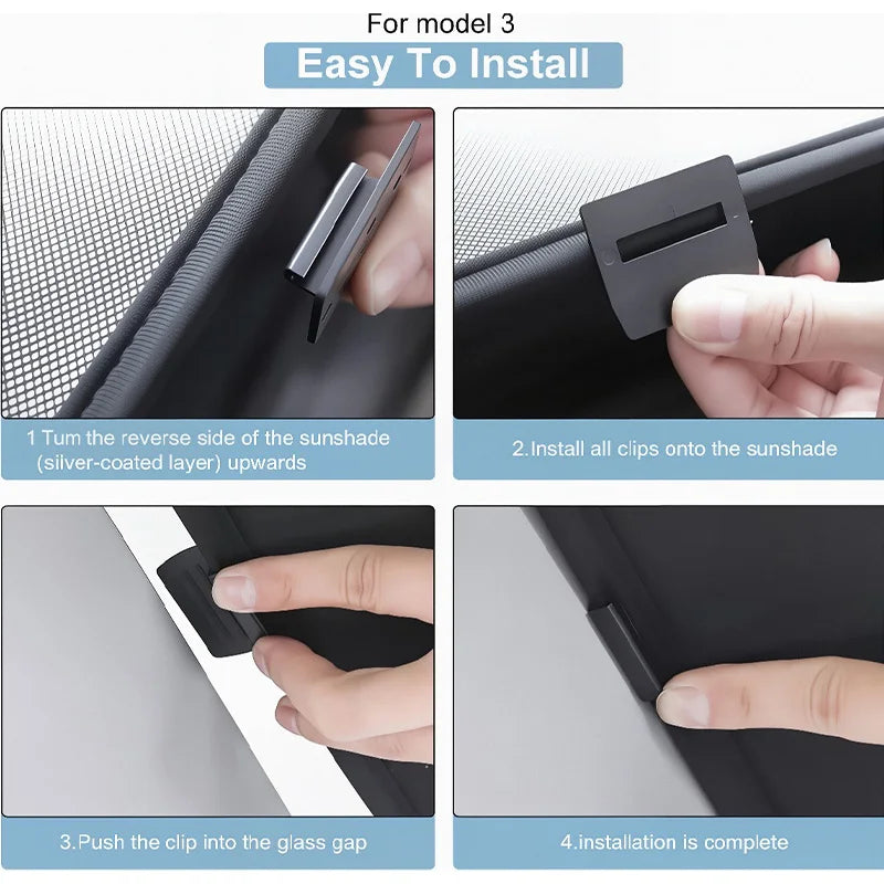 Sunroof Sunshade for Tesla Model 3 Old Version & Highland Refresh | Double-Layer Heat close-up view