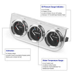 3 in 1 Car Gauge Kit 2INCH 52mm | Volt Water Temp Oil Press Triple Gauge Set with Sensor detail view