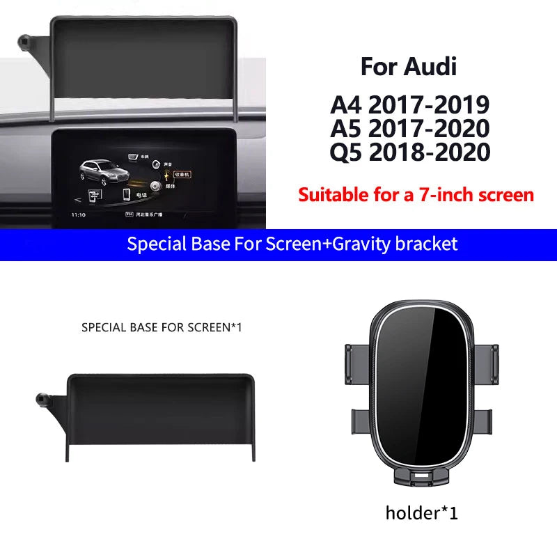 Car Mobile Phone Holder For Audi A4 B9 A5 Q5 Special Bracket Of Screen GPS Stable Phone Holder Suitable All Smartphone holder