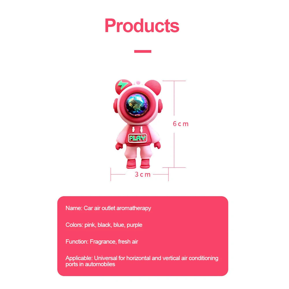 Car Air Outlet Perfume Clip Cartoon Astronaut Air Freshener Conditioning Air Outlet additional angle