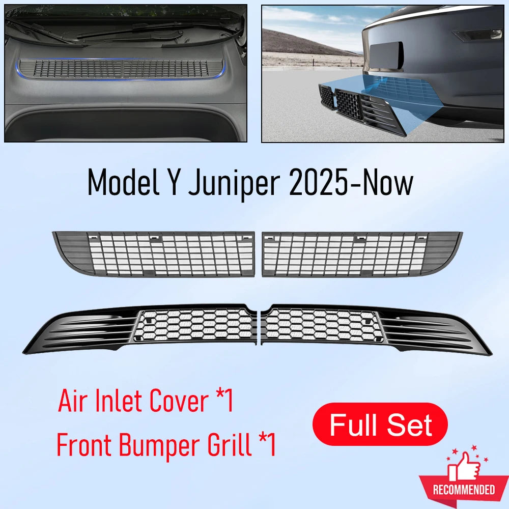 For Tesla Model Y Juniper YL 2025 2026 Front Bumper Grill Mesh | Anti-Insect Air Inlet close-up view