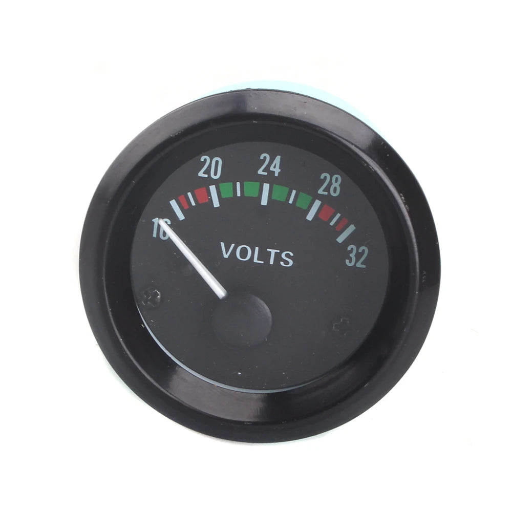 Dragon Gauge 2" 52mm 12V Car Volt Meter | Black Bezel Voltage Gauge