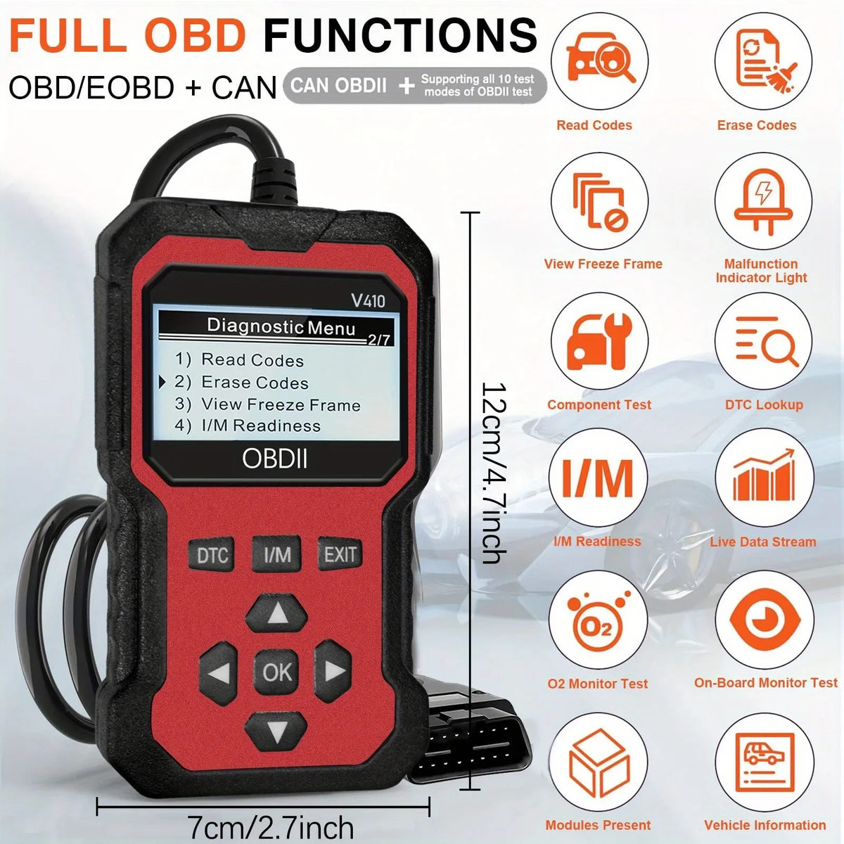 Obd2 Automotive Scanner diagnostic tool, engine fault recognizer. Diagnose all obd proto detail view