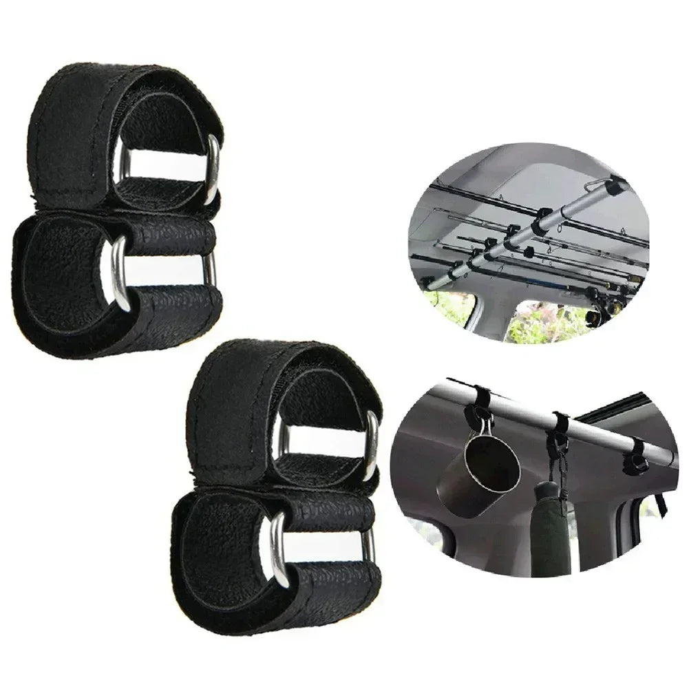 2Pcs Fishing Rod Holder Straps For Car Clothes Bar close-up view