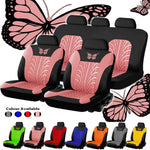 Car Seat Cover Full Set, Universal Butterfly Pattern Embroidery Auto Seat Set
