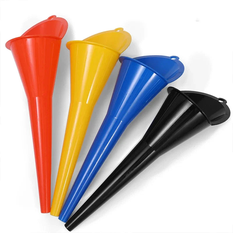 1pc Plastic Long Stem Funnel Universal Car Motorcycle Gasoline Oil Filling Tool Bla additional angle