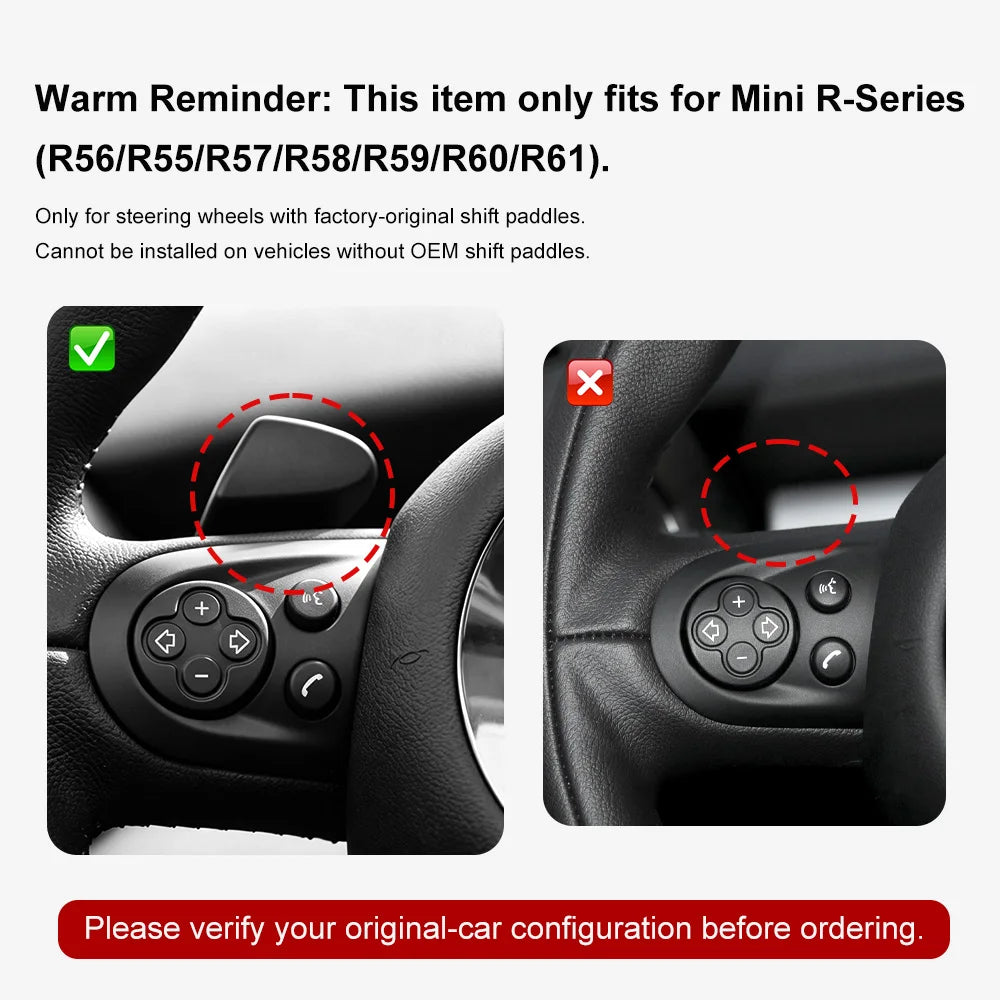 Car Steering Wheel Shift Paddle Shifters Extension for MINI Cooper S JCW R55 R56 R57 alternate view