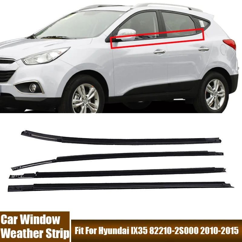 Car Door Window Weather Strip | Waterproof Rubber Sealing Strip for Hyundai IX35 2010-2015
