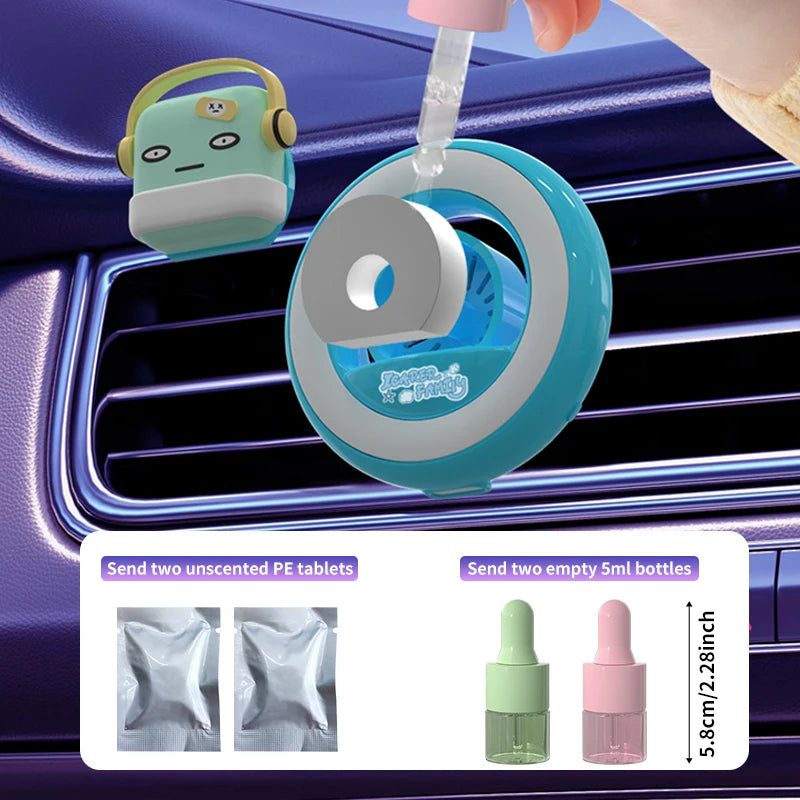 RGB Voice-Controlled Car Air Vent Rhythm Light | Aromatherapy Diffuser with 2 Unscente close-up view