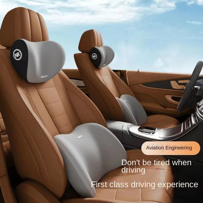 Ergonomic memory foam car seat cushion - suitable for all seasons comfort car headrest - lumbar cush