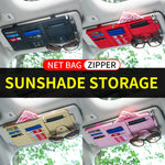 JFBONIN Car Sun Visor Organizer Storage Box with Sunglasses Clip Business Card Holder Bill Pen Holde