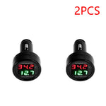 2 IN 1 Car Voltmeter Thermometer | 12V 24V Cigarette Lighter Battery Monitor alternate view