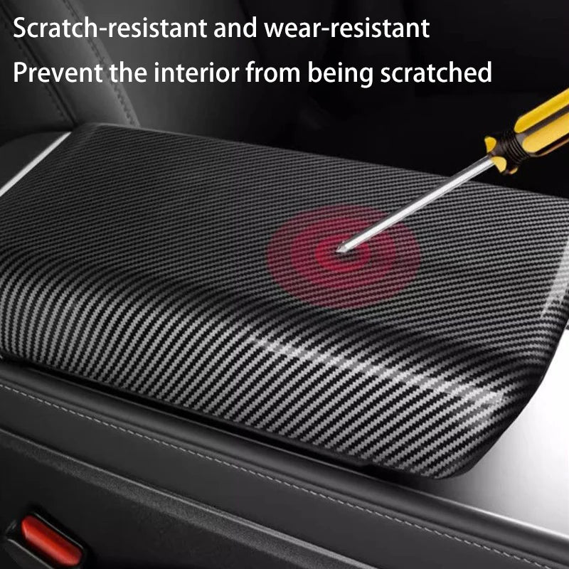 Car Center Console Armrest Pad For Tesla Model Y Juniper 2025+ ABS Hard Shell Cover Auto Central Armrest Box Cover Accessories