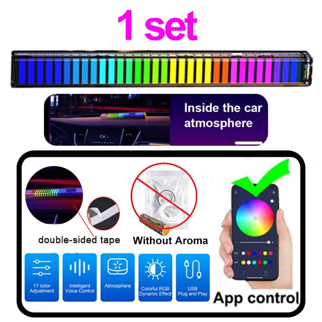 Car Air Freshener with LED Aroma Decorate Atmosphere Fragrance Accessorie RGB Strip S alternate view