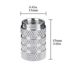 DSYCAR 4Pcs Silver Aluminum Knurling Tire Valve Stem Caps | US Schrader Compatible alternate view