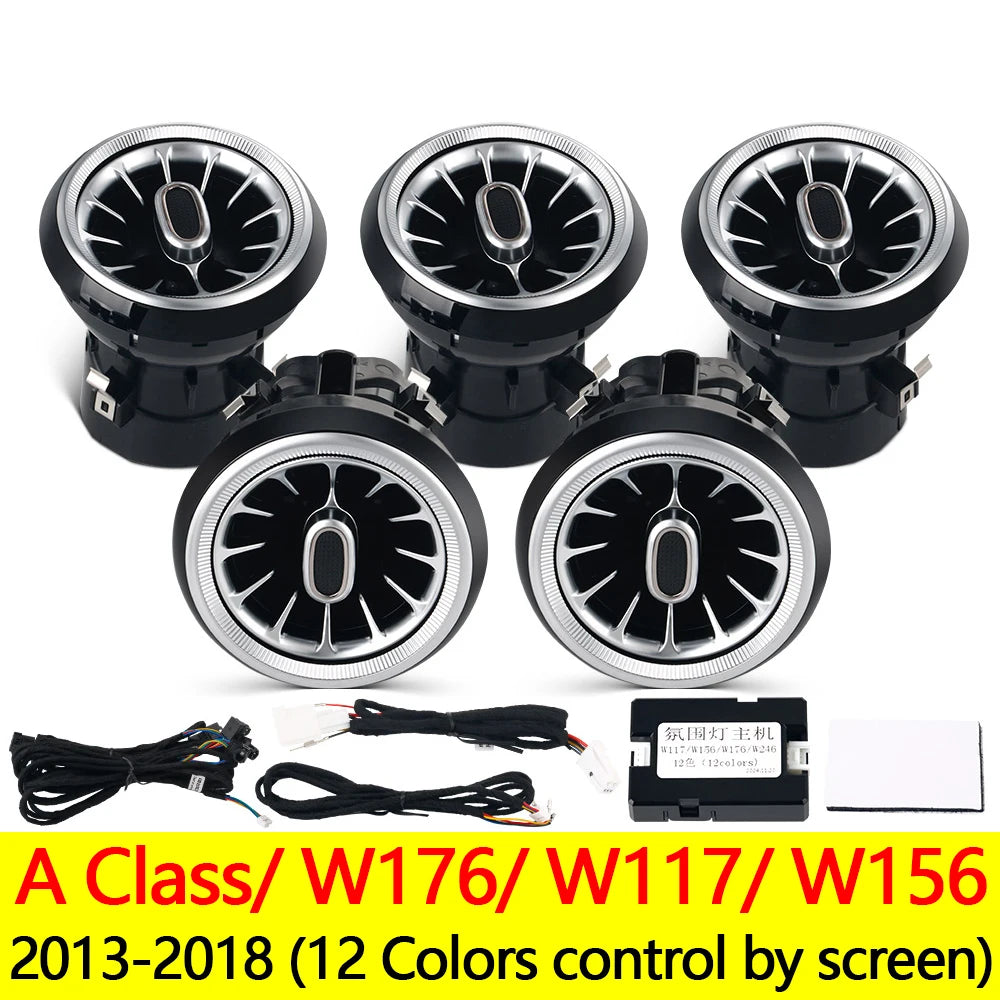 For Mercedes Benz Accessories A W176 CLA W117 C117 W156 GLA 12/64 Color Ambient LED Tu close-up view