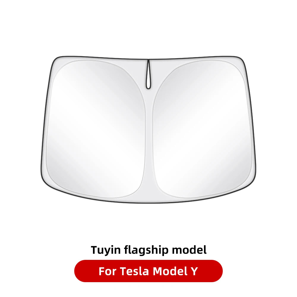 Tesla Model Y 3 Front Window Sunshade | UV Protection Glass Roof Skylight Visor alternate view