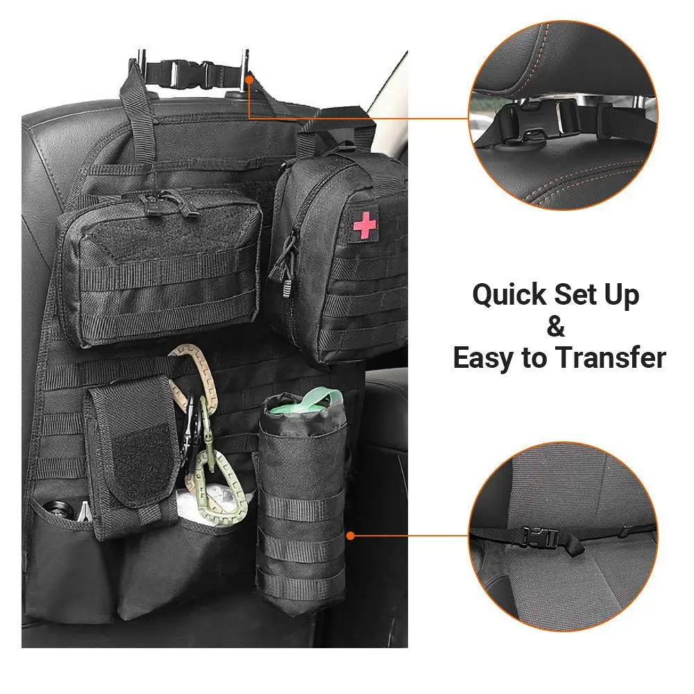 Molle Car Seat Back Organizer Storage Pouch