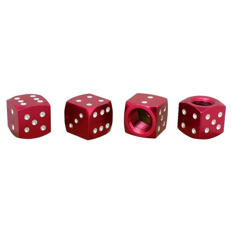 Aluminum Alloy Dice Valve Caps for Cars and Motorcycles | Set of 4 alternate view
