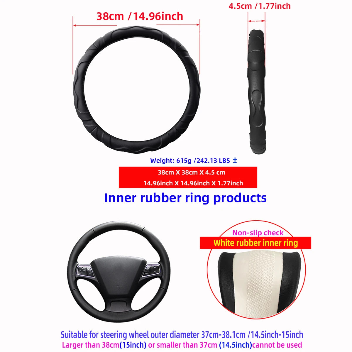 1 Artificial Lamb Skin Sense Three-dimensional Styling Sports Car Steering Wheel Cover close-up view