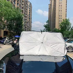 Foldable Car Windshield Sunshade Umbrella, Silver