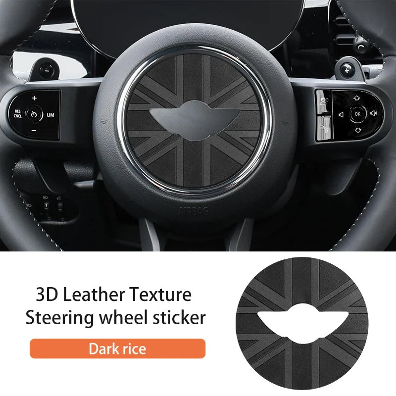 Car Steering Wheel Sticker For MINI Cooper F56 F55 F54 F60 R56 R60 U25 J01 F65 F66 PU Leather Stickers Interior Car Accessories