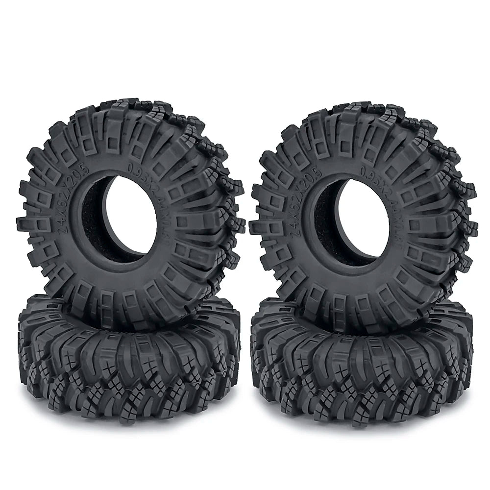 Mud Terrain Rubber Tyres 4PCS 1.0 Inch for 1/18 1/24 Axial SCX24 TRX4M Crawler detail view