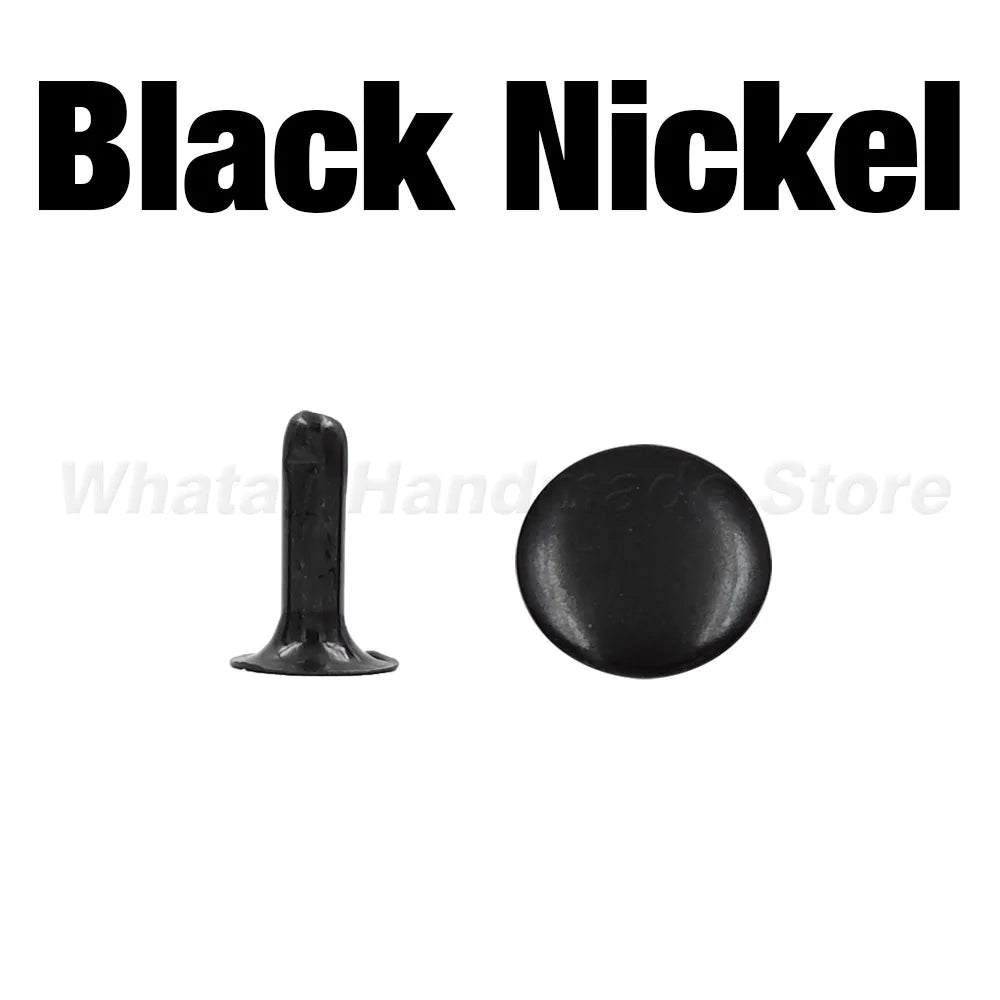 100sets 5mm-15mm Metal Round Rivet Single Cap Rivets Studs for DIY Leather Craft Bag B close-up view