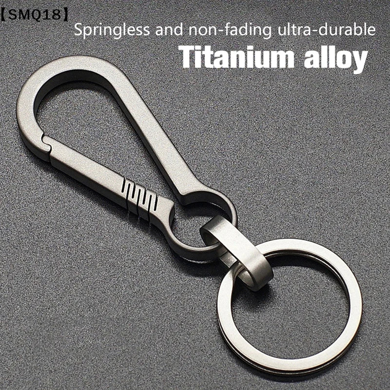 Titanium Buckles EDC Outdoor Tool Titanium Alloy Keychain Tiranium Buckle Key Ring Ca lifestyle view