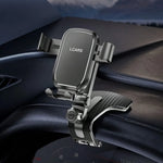 Lcars Metal-Textured Multifunctional Car Phone Holder, with Metal Clamp Arm and Abs Plastic Material, Used for Phone Navigation and Entertainment, Does Not Block the Line of Sight, Can Be Adjusted to Multiple Angles, Supports