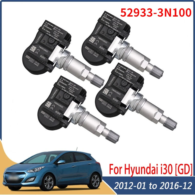TPMS Tire Pressure Sensor 4PCS 433MHZ for Hyundai Genesis Coupe Santa Fe Kia | GANGLE