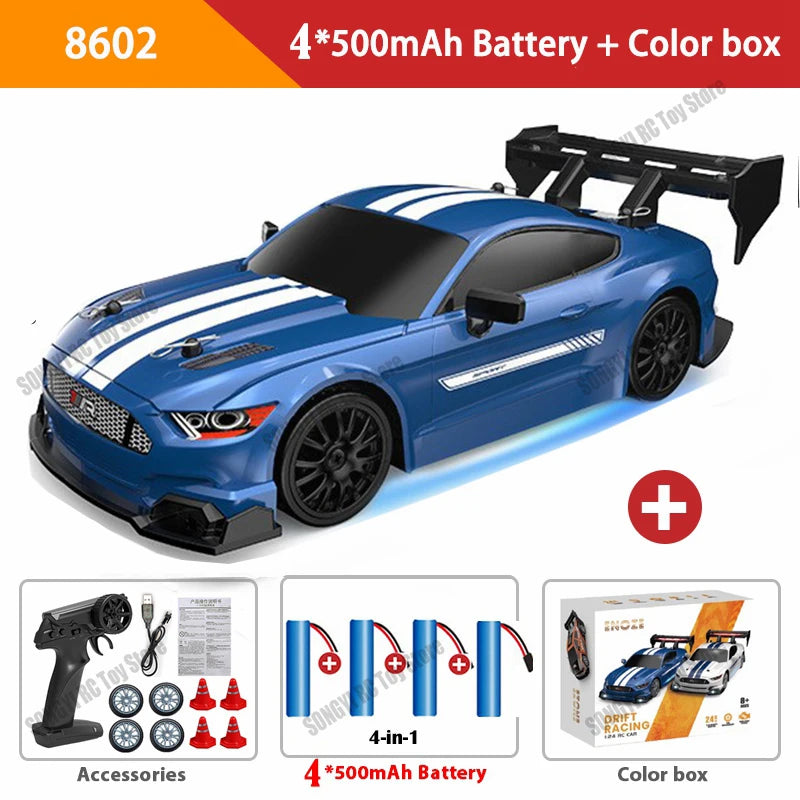 RC Drift Car 4WD Remote Control High Speed Racing Vehicle with LED Lights 2.4GHz Radio 4 detail view