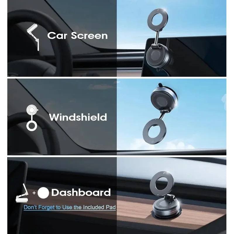 Folding Strong Magnet Magnetic Phone Holder 360° Rotation Desk Car Vacuum Suction Win alternate view