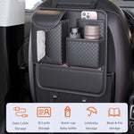 Car Seat Back Organizer with Tissue Holder, Rhombic Pattern Leather Storage Bag lifestyle view