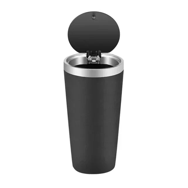 Mini Car Trash Can with Lid, Leakproof ABS Bin for Cup Holder detail view