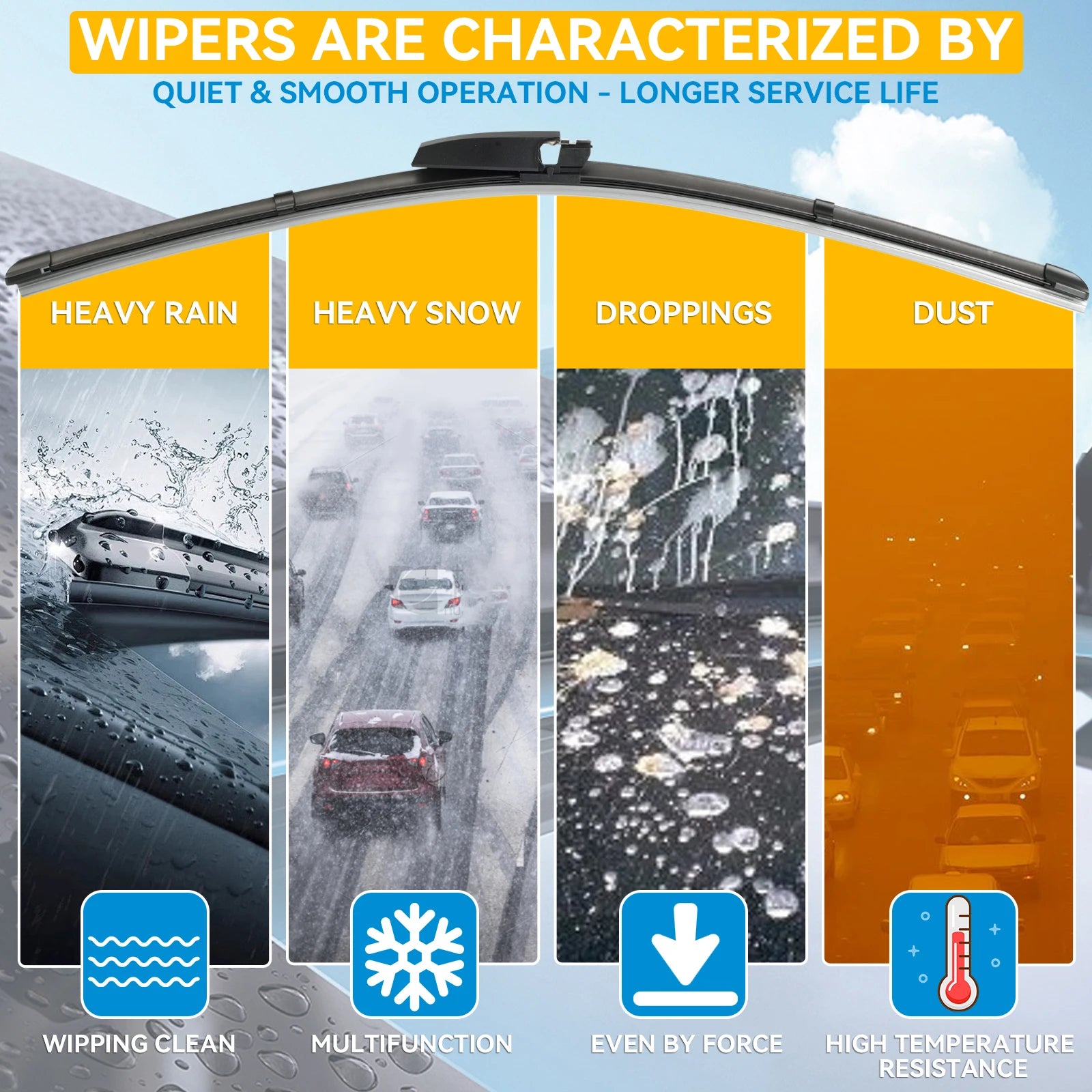 For Audi A4 (B7) S4 RS4 A6 (C5) S6 RS6 22"+22" 2004 - 2008 Wiper Blade Windshield Windscreen Window Wash LHD Auto Accessories