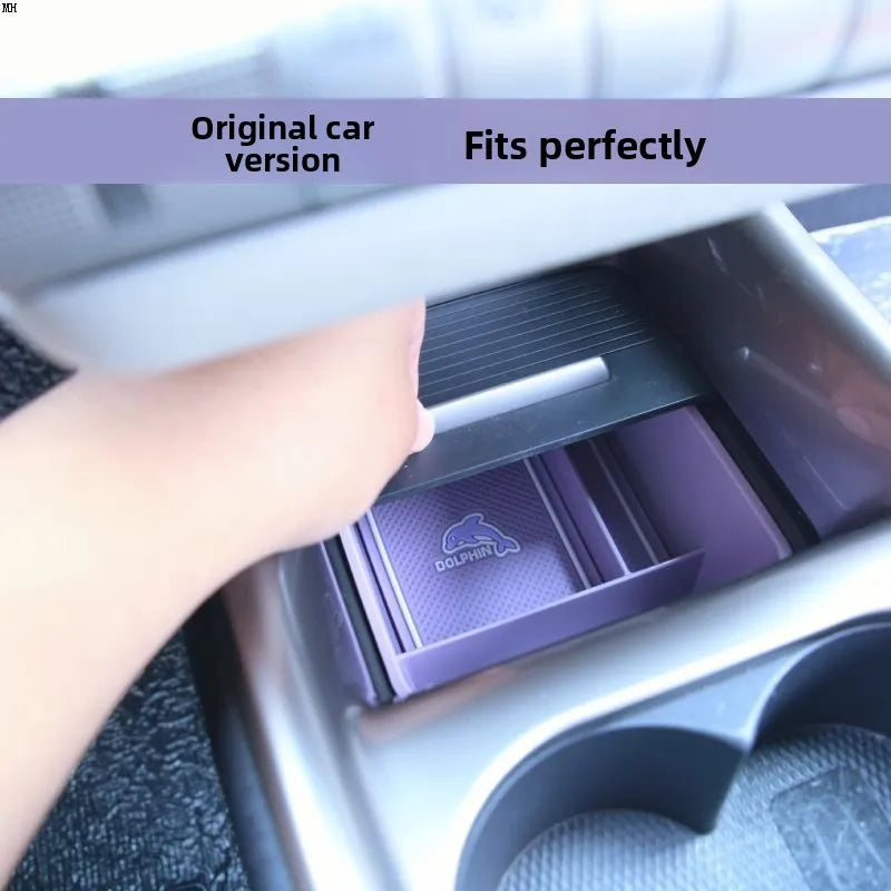 Center Console Lower Storage Box for BYD Dolphin 2023-2025 Waterproof Drop-in Organiz alternate view