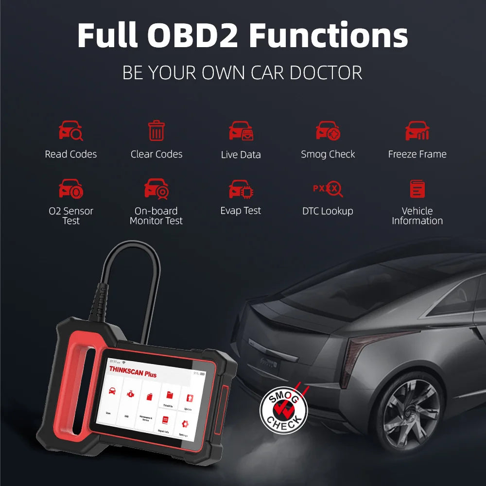 THINKCAR ThinkScan Plus S6 Car Diagnostic Tool 4 Systems 5 Resets Oil SAS Life Free Diagnose Auto VIN Code Reader OBD2 Scanner